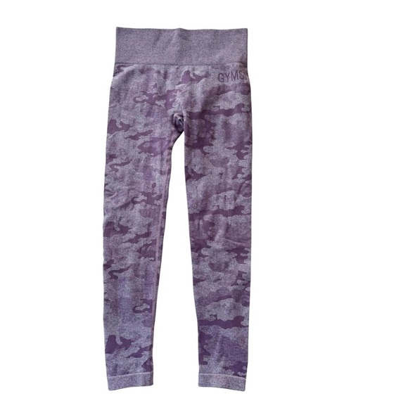 Gymshark Seamless Athletic High Waisted Leggings Camo Lavender Grey Size S - Picture 1 of 10